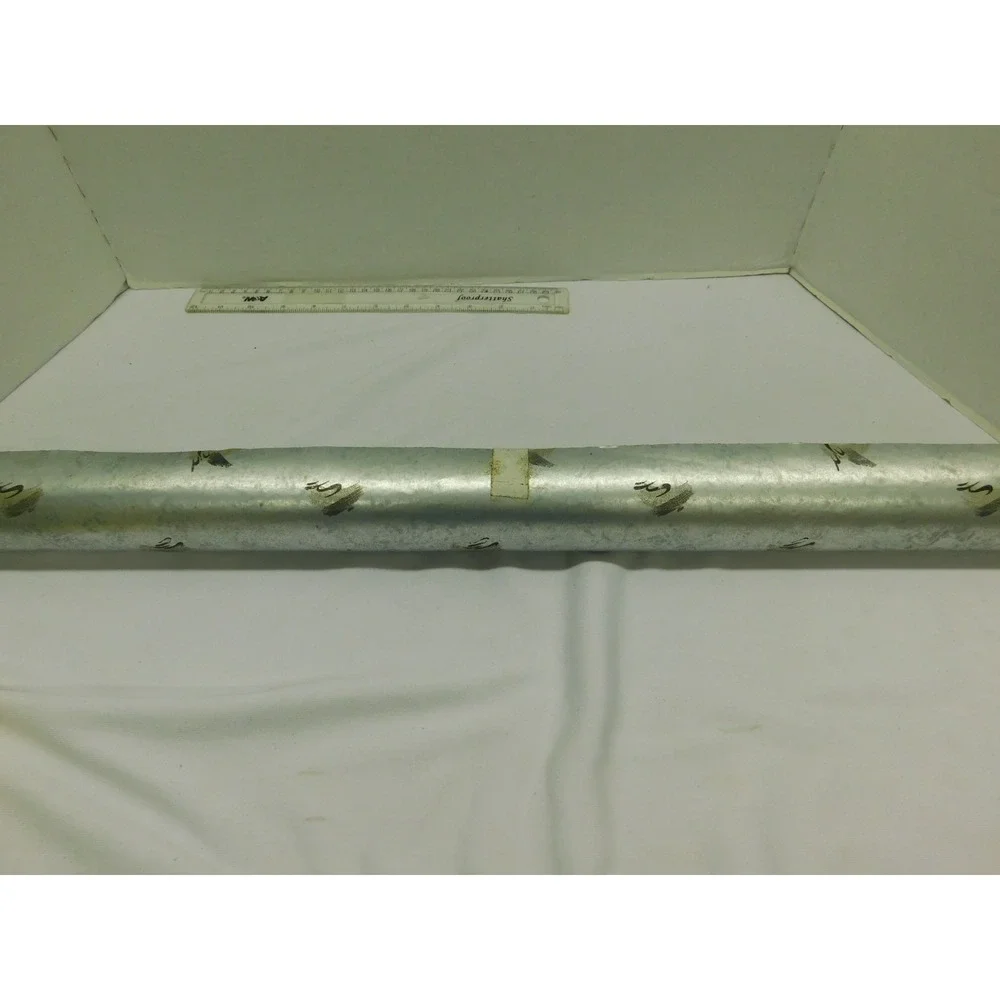Vintage Wallpaper Roll Silver With Design